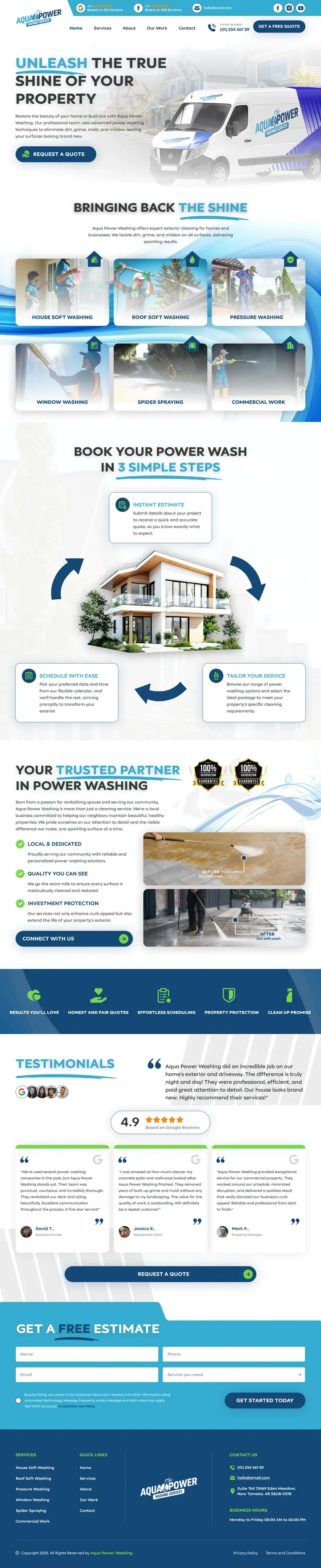 Aqua Power Washing website
