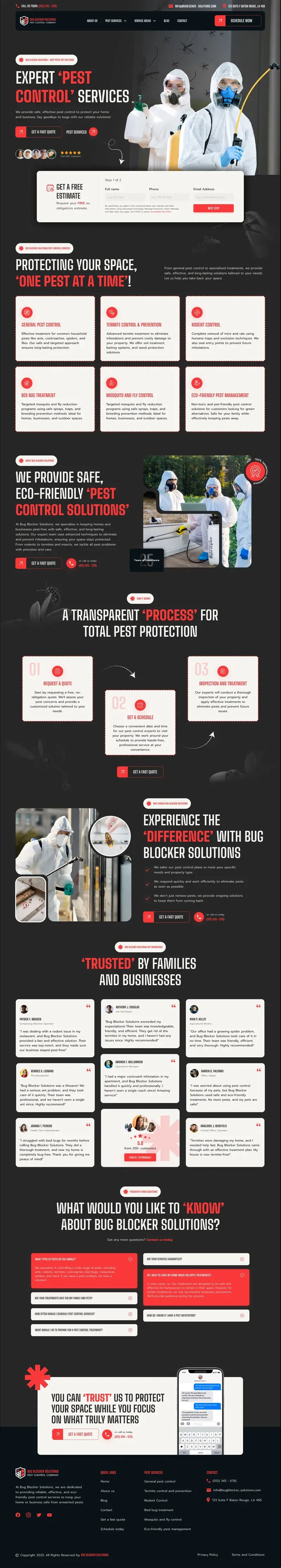 Bug Blocker Solutions website