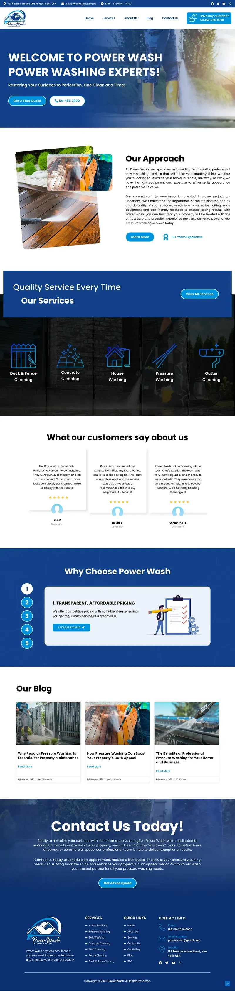 Power Wash pressure washing website
